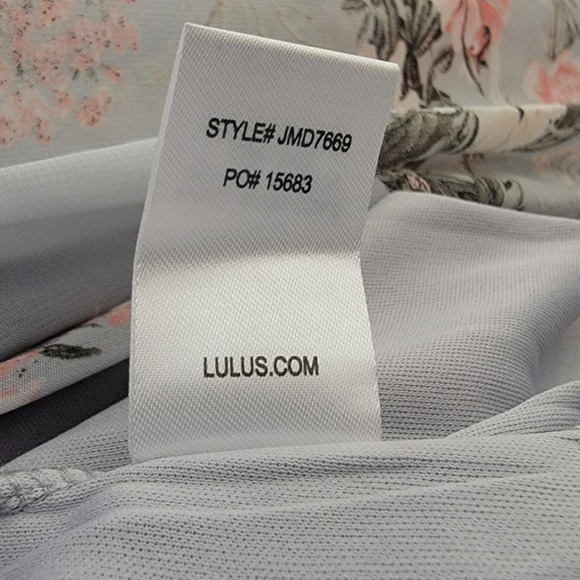 Lulu's Women's Back Zipper Off-Shoulder Floral Summer Dress Blue Size Small - Picture 8 of 9